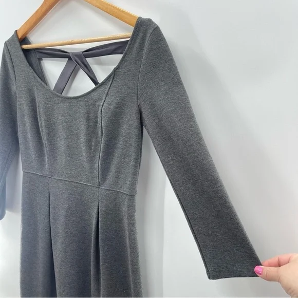 Club Monaco Gray 3/4 Sleeve Knee Length Dress Size Medium - Picture 4 of 9